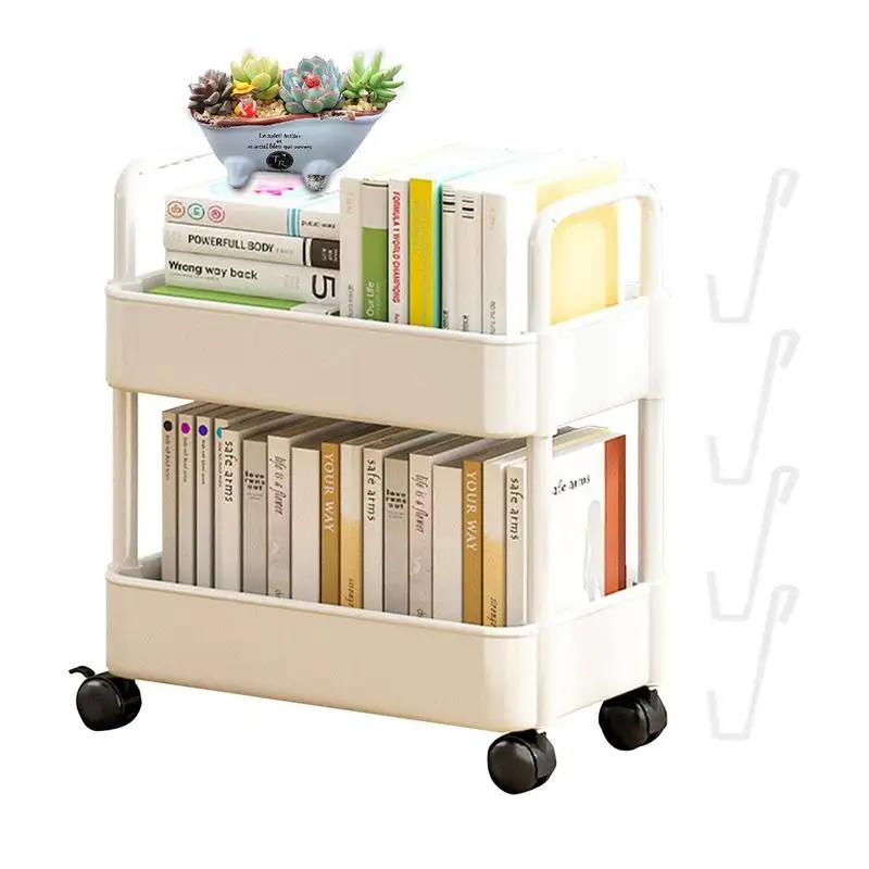 

Tier Utility Rolling Cart Bookcase Organizer Bookshelves with Wheels Utility Organizer Bookshelves File Folder Movable Storage