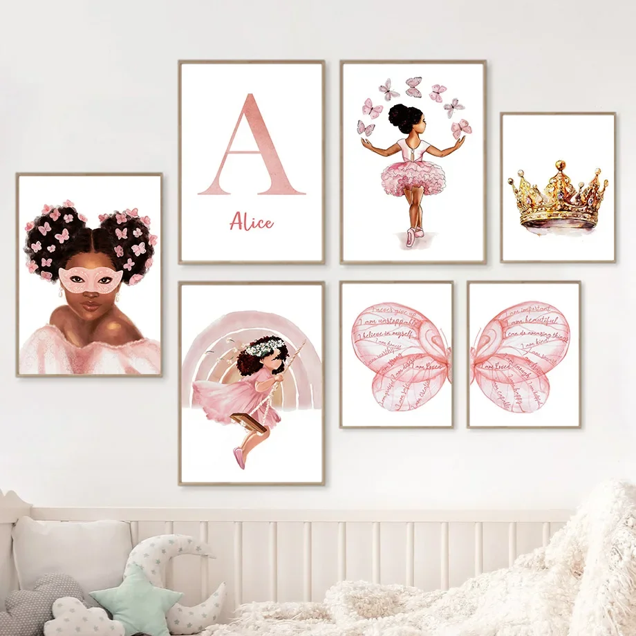 Catoon Black Girl Butterfly Crown Rainbow Nursery Wall Art Canvas Painting Nordic Posters And Prints Pictures Kids Room Decor
Catoon Black Girl Butterfly Crown Rainbow Nursery Wall Art Canvas Painting Nordic Posters And Prints Pictures Kids Room Decor