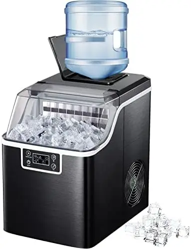 Countertop Ice Maker,High-Efficient Square Ice Maker Machine,2 Way Add Water,45 lbs Cubes Daily,Self-Cleaning,Ice Size Control,2
Countertop Ice Maker,High-Efficient Square Ice Maker Machine,2 Way Add Water,45 lbs Cubes Daily,Self-Cleaning,Ice Size Control,2