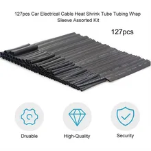 127pcs Heat Shrinkable Tube Sleeve Kit 2:1 Shrinkage Rate Black Car Electrical Assorted Cable Wire Wrap Accessories
127pcs Heat Shrinkable Tube Sleeve Kit 2:1 Shrinkage Rate Black Car Electrical Assorted Cable Wire Wrap Accessories