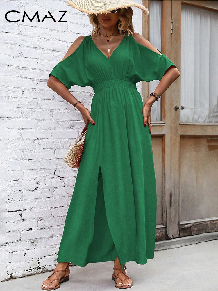 CMAZ Green V-neck Off Shoulder Casual Long Dress for Woman 2024 Summer New Beach Style Elastic Waist Split Maxi Dresses C8223
CMAZ Green V-neck Off Shoulder Casual Long Dress for Woman 2024 Summer New Beach Style Elastic Waist Split Maxi Dresses C8223