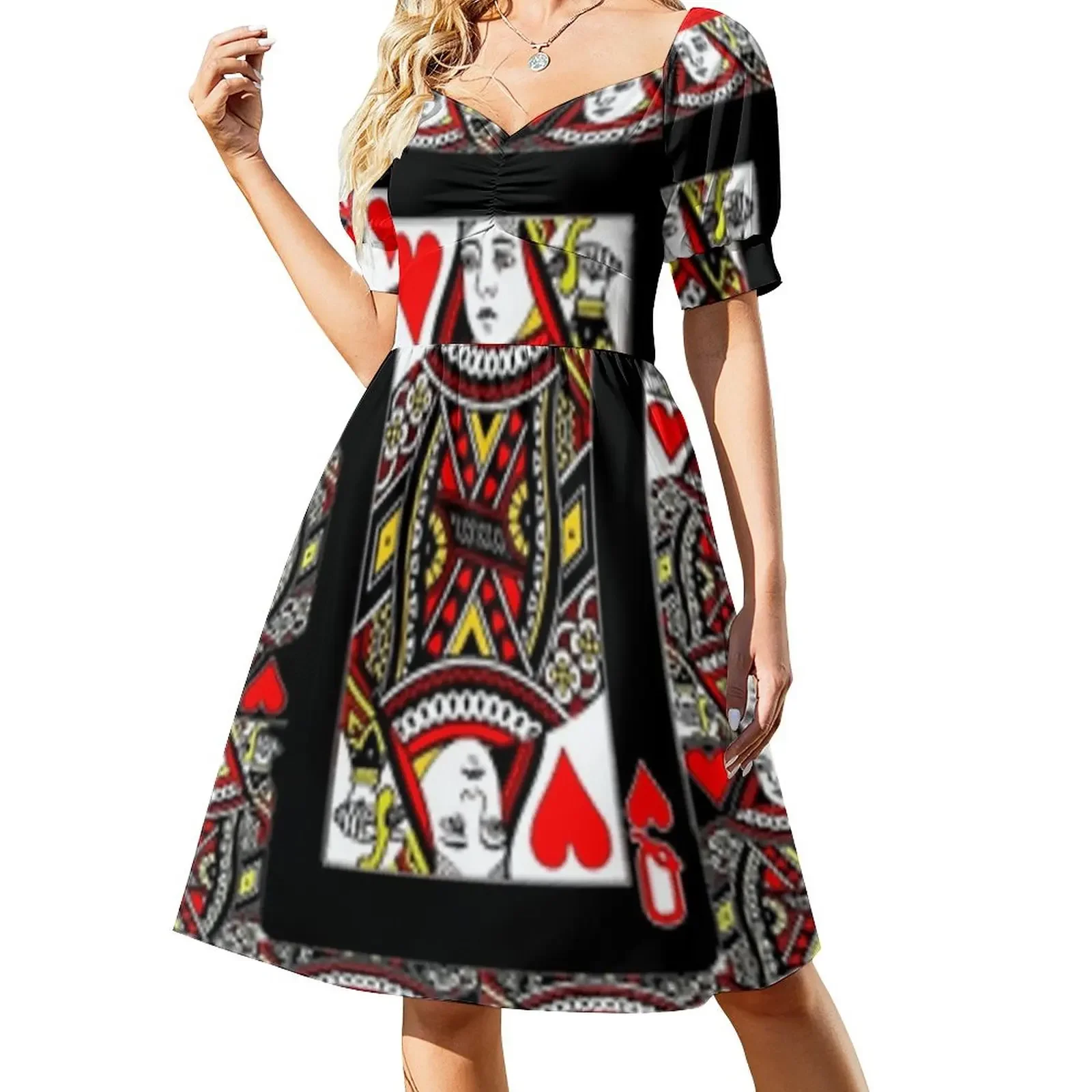 CASINO RED QUEEN OF HEARTS PATTERN RED-BLACK ART Sleeveless Dress Dress vintage Female dress
CASINO RED QUEEN OF HEARTS PATTERN RED-BLACK ART Sleeveless Dress Dress vintage Female dress