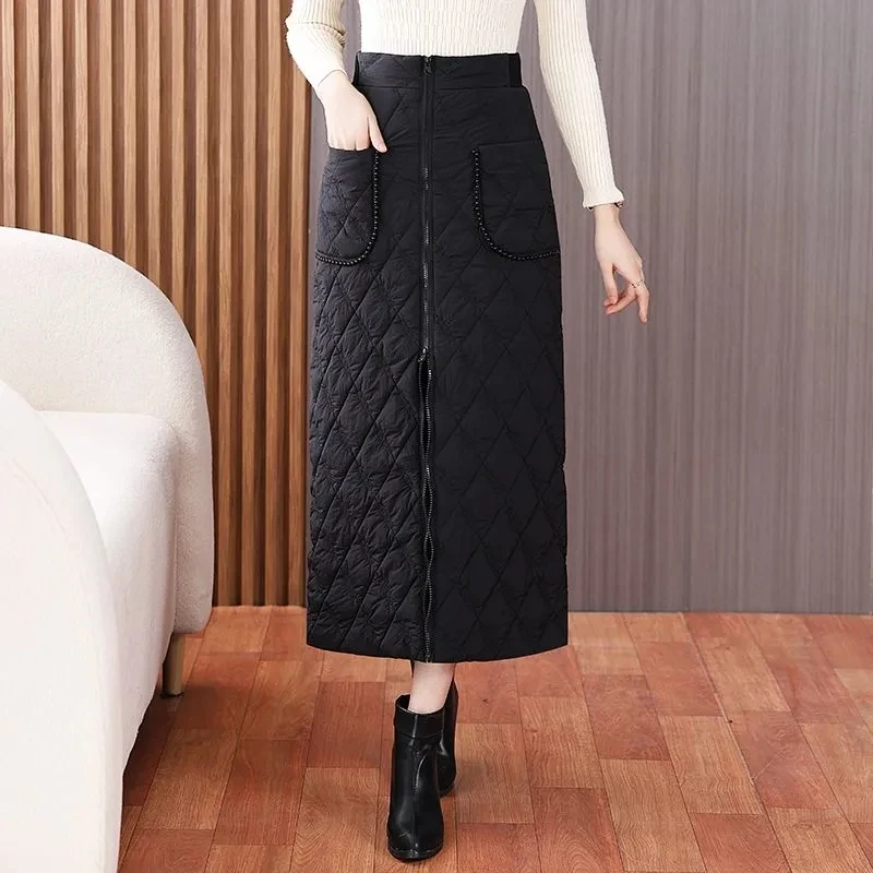 2024 New Spring Autumn bead Windproof Down Cotton Skirt Women's Clothes Winter Zipper One piece Skirts Cotton Warm Wrap Skirt 60
2024 New Spring Autumn bead Windproof Down Cotton Skirt Women's Clothes Winter Zipper One piece Skirts Cotton Warm Wrap Skirt 60