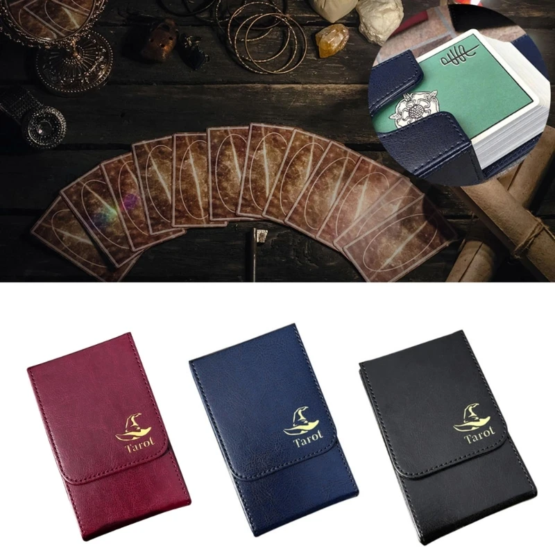 

Tarot Cards Box Board Game Card Sleeve Holder Box PU Leather Tarots for Case Container Collection Large Capacity Tarot