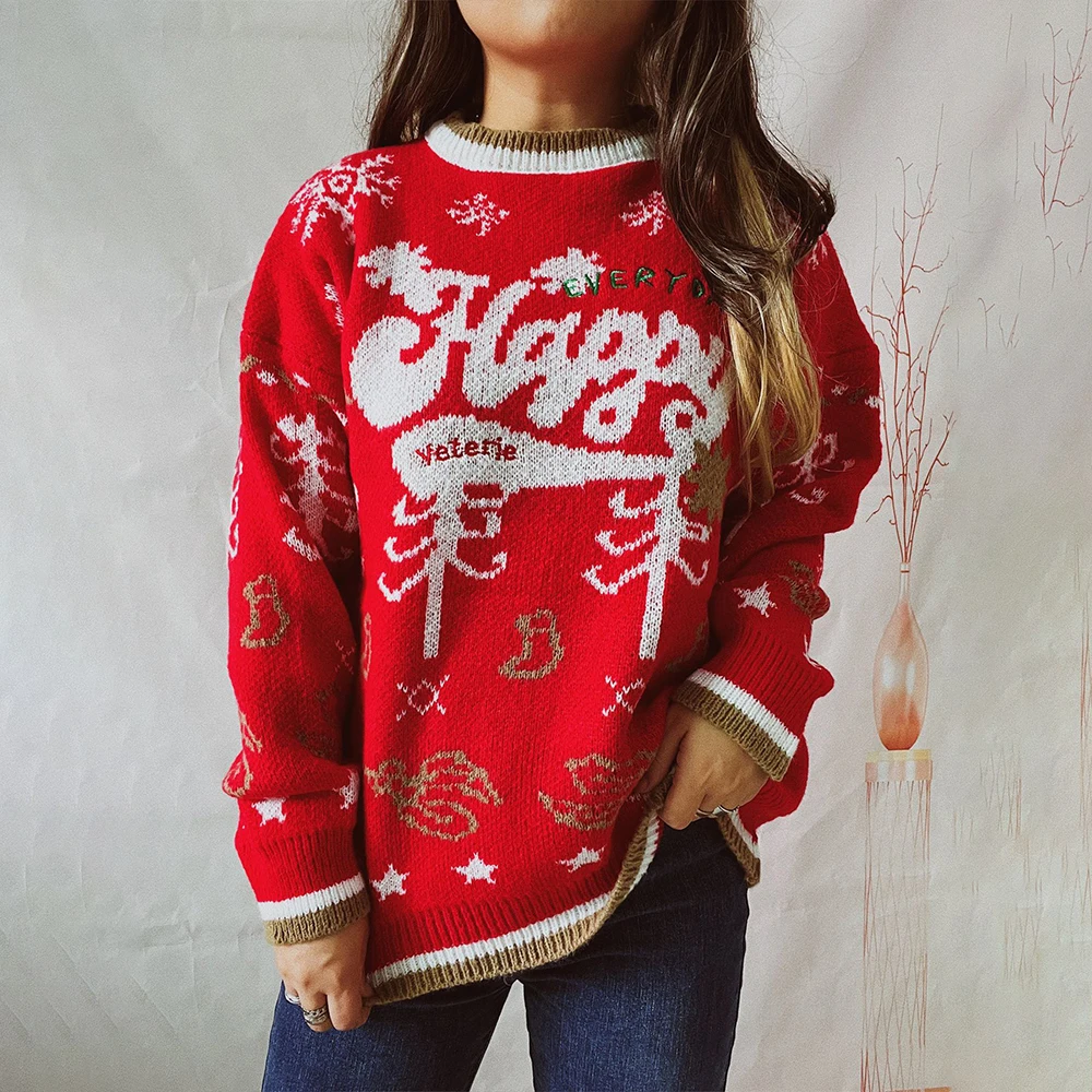 Women Printed Knitted Long Sleeve Loose Sweatshirt Party Sweater Tops High Quality Fashion Clothing
Women Printed Knitted Long Sleeve Loose Sweatshirt Party Sweater Tops High Quality Fashion Clothing