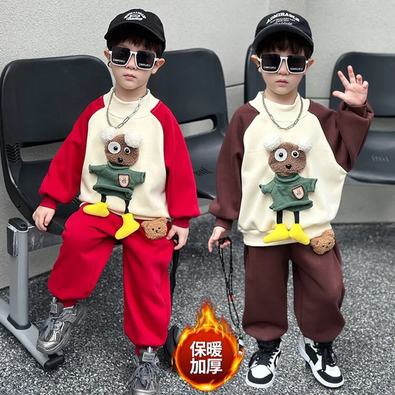 Winter Boy Cartoon Thicken Fleece Sweatshirt+Pants 2pcs Set School Kids Tracksuit Child Clothes Sets Toddler Girls Suits 2-10Yrs
Winter Boy Cartoon Thicken Fleece Sweatshirt+Pants 2pcs Set School Kids Tracksuit Child Clothes Sets Toddler Girls Suits 2-10Yrs