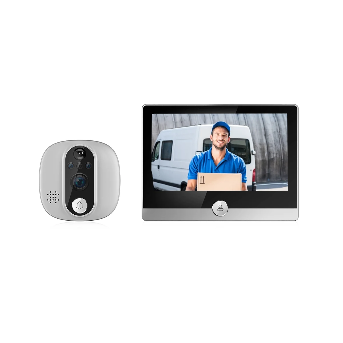 Smart Video Doorbell Tuya WIFI Door Peephole Camera 1080P with 4.3inch Display Support PIR Motion Detection Two-way Audio
Smart Video Doorbell Tuya WIFI Door Peephole Camera 1080P with 4.3inch Display Support PIR Motion Detection Two-way Audio