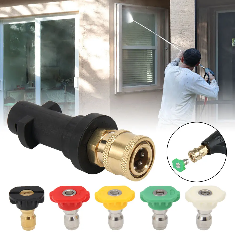 Pressure Washer Gun Adapter 1/4 inch Quick Connector Adapter + 5 Nozzles Tips for Karcher K2 K3 K4 K5 K6 K7
Pressure Washer Gun Adapter 1/4 inch Quick Connector Adapter + 5 Nozzles Tips for Karcher K2 K3 K4 K5 K6 K7