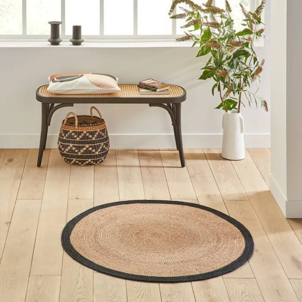 Jute Rug Round Black Edge Carpet Natural Hand Braided Living Room Hallway Floor Mat Farmhouse Bedroom Area Rug Home Decor
Jute Rug Round Black Edge Carpet Natural Hand Braided Living Room Hallway Floor Mat Farmhouse Bedroom Area Rug Home Decor