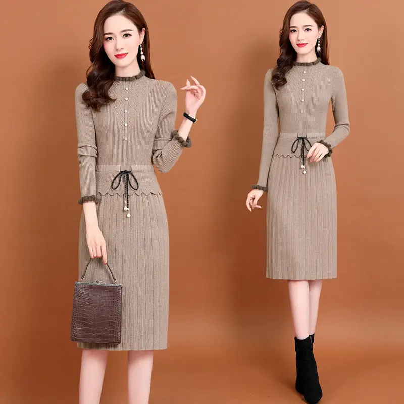 Female Casual O-neck Women Knitted Maxi Dresses Woman Elegant Long Sleeve Bodycon Pullover Dress Ladies Fashion G856
Female Casual O-neck Women Knitted Maxi Dresses Woman Elegant Long Sleeve Bodycon Pullover Dress Ladies Fashion G856