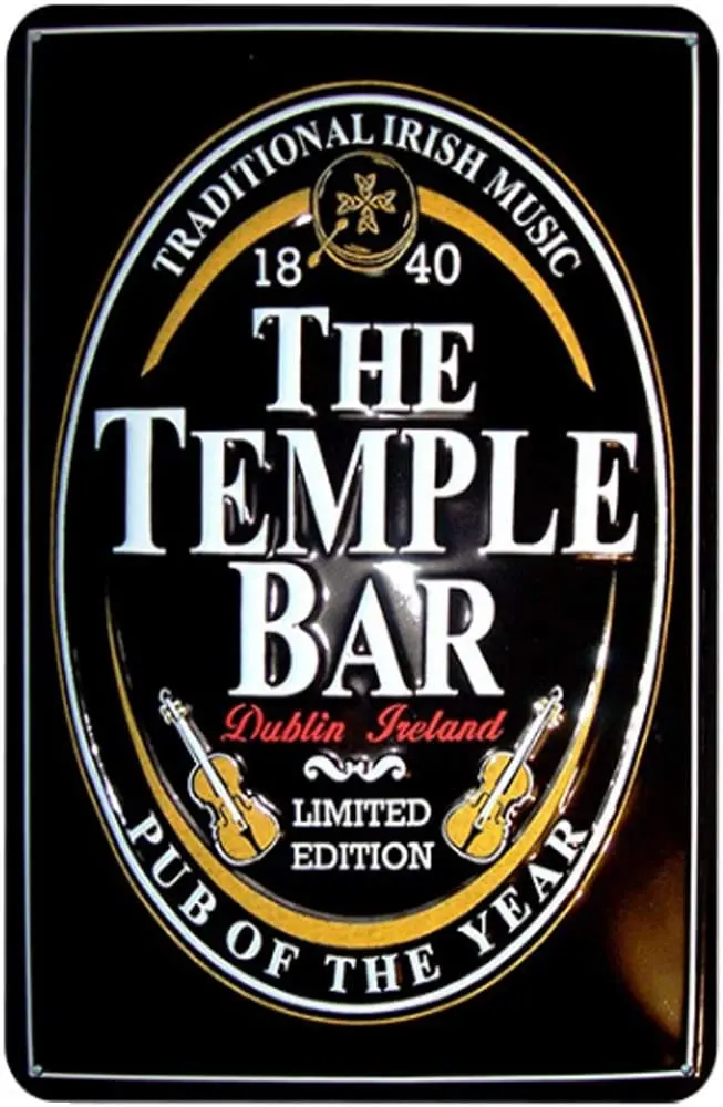 Original Retro Design The Temple Bar Tin Metal Signs Wall Art | Thick Tinplate Print Poster Wall Decoration for Bar
Original Retro Design The Temple Bar Tin Metal Signs Wall Art | Thick Tinplate Print Poster Wall Decoration for Bar