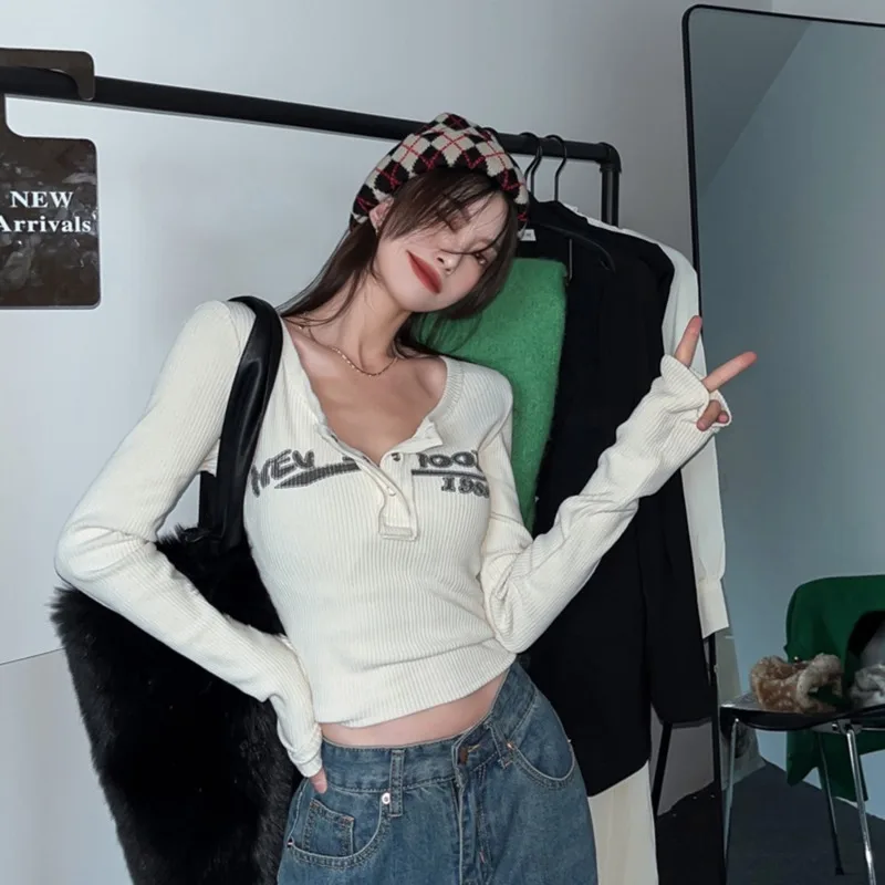 Vintage Print Elastic Top For Women Fashion Sexy Slim Crop Top Ribbed Long Sleeve Korean Low Collar Harajuku Tee Autumn Spring
Vintage Print Elastic Top For Women Fashion Sexy Slim Crop Top Ribbed Long Sleeve Korean Low Collar Harajuku Tee Autumn Spring