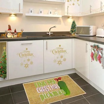 재미있는 오이 크리스마스 도어 매트, 미끄럼 방지 크리스탈 벨벳 바닥 매트, 가정 거실 침실 카펫, 주방 러그 선물