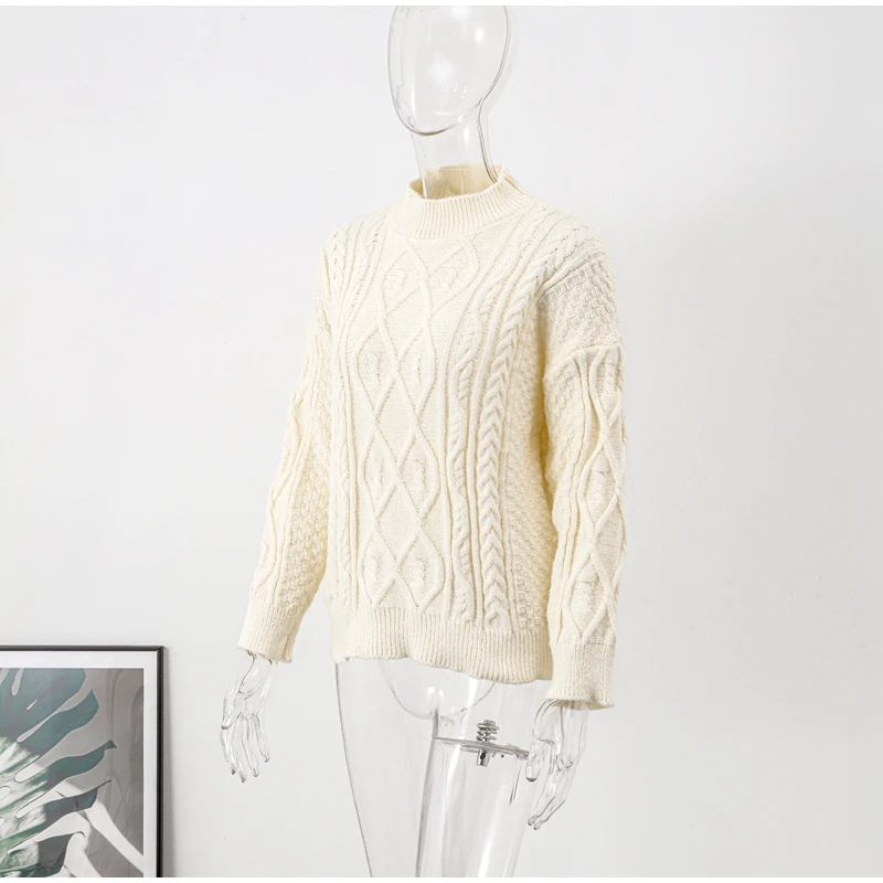 Thick Twisted Sweater Women Autumn Long Sleeve O-neck Female Knitted Pullover Solid Casual Loose Lady Knitwear Tops 8 Mallzona Sb9fa8b7f720a4fa2a47b7f5792c44de7E Thick Twisted Sweater Women Autumn Long Sleeve O-neck Female Knitted Pullover Solid Casual Loose Lady Knitwear Tops Mallzona