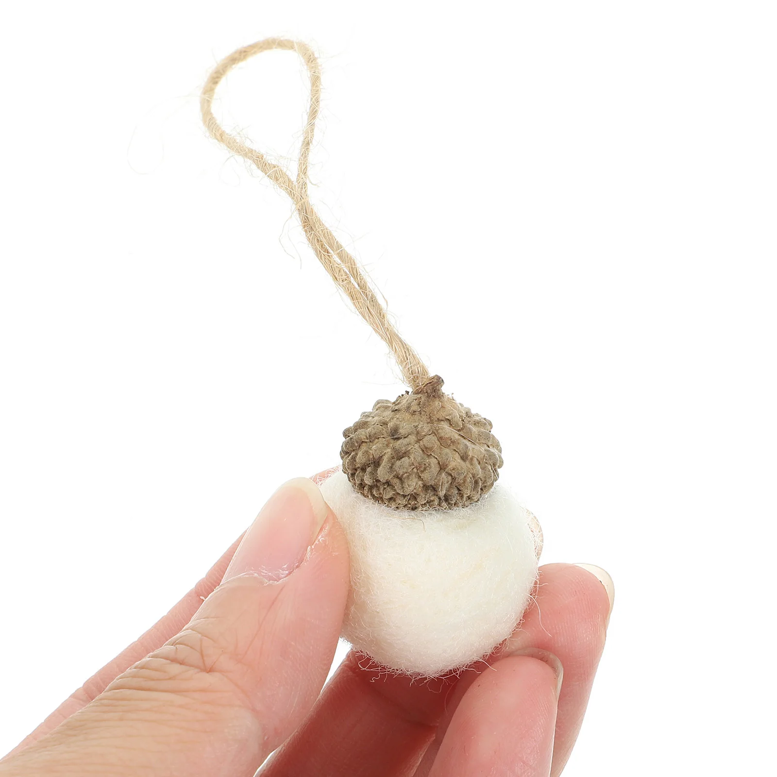 White Felt Pinecone Christmas Ornaments - 10 Piece Holiday Set 4 Sb9fa991fffd74341b12297a9fc64ba10i