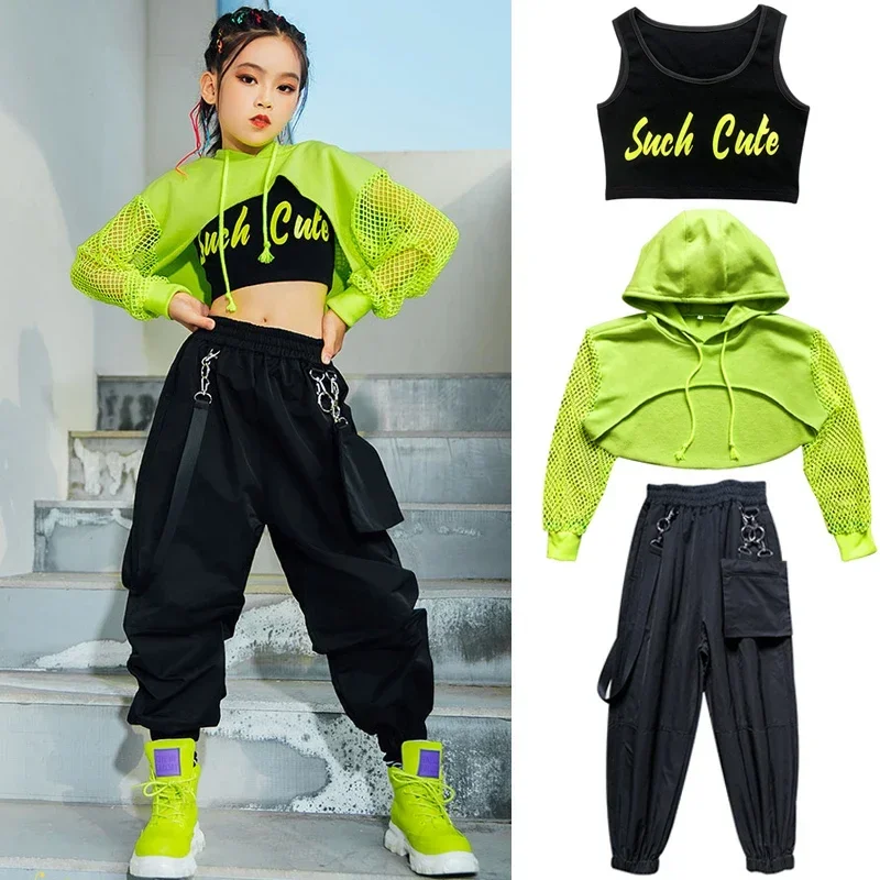 Jazz Costume Hip Hop Girls Clothing Green Tops Net Sleeve Black Hip Hop Pants For Kids Performance Modern Dancing Clothes
Jazz Costume Hip Hop Girls Clothing Green Tops Net Sleeve Black Hip Hop Pants For Kids Performance Modern Dancing Clothes