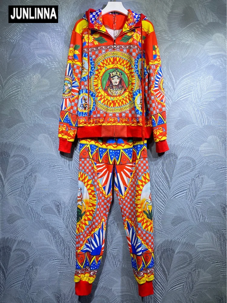 JUNLINNA Autumn Winter Fashion Women's Tracksuits Sicilian Sets Flower Plaid Print Coat+Skinny Pants Two Piece Wear Suit
JUNLINNA Autumn Winter Fashion Women's Tracksuits Sicilian Sets Flower Plaid Print Coat+Skinny Pants Two Piece Wear Suit