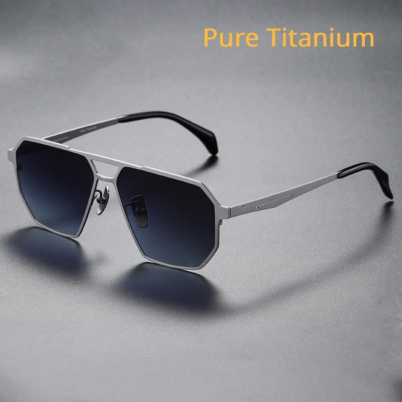 

New Ultra-Light Titanium Sunglasses Frame Fashion Men Women Polygonal Anti-Ultraviolet UV Driving Ti Polarized Sunglasses Unisex