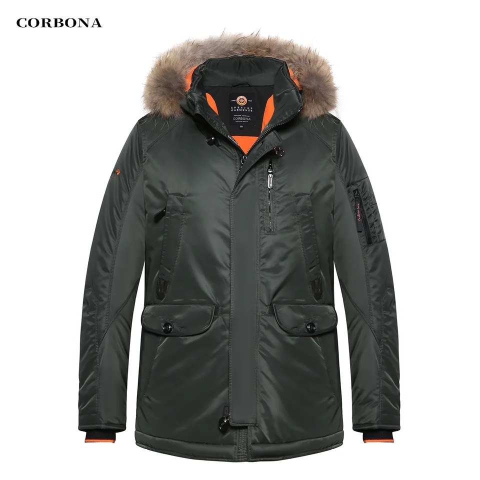 

CORBONA New Men's Jackets Real Ful Collor Winter Coat Business Fashion Down Cotton Parka Thick Casual Multifunctional 2024