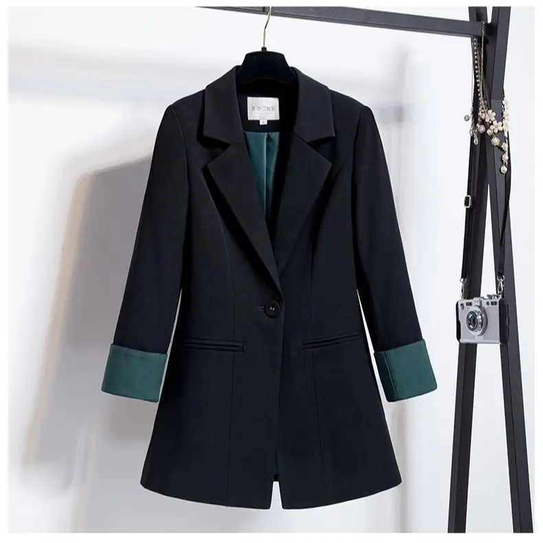Women Blazer Black Suit Korean Chic Slim Office Lady Clothing Long Sleeve Spring Autumn Jacket Tops
Women Blazer Black Suit Korean Chic Slim Office Lady Clothing Long Sleeve Spring Autumn Jacket Tops