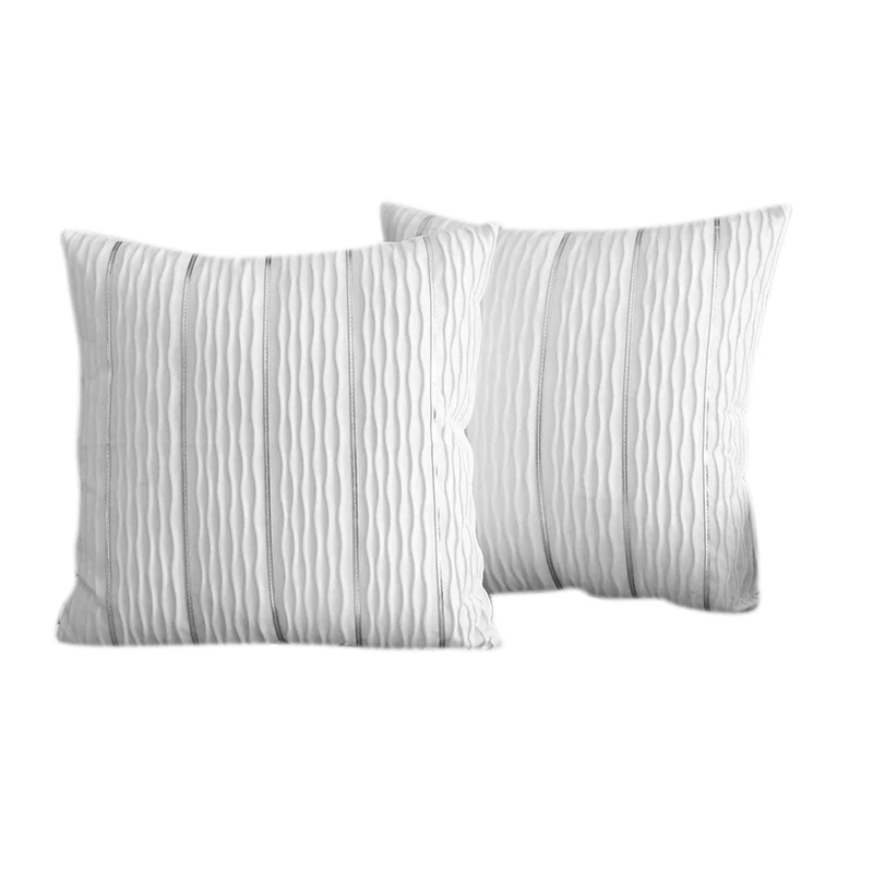 

White Jacquard Wave Cushion Cover Velvet Pillow Cover Hammock Sofa Couch Bedroom Throw Pillow Cases 18 X 18 Inch