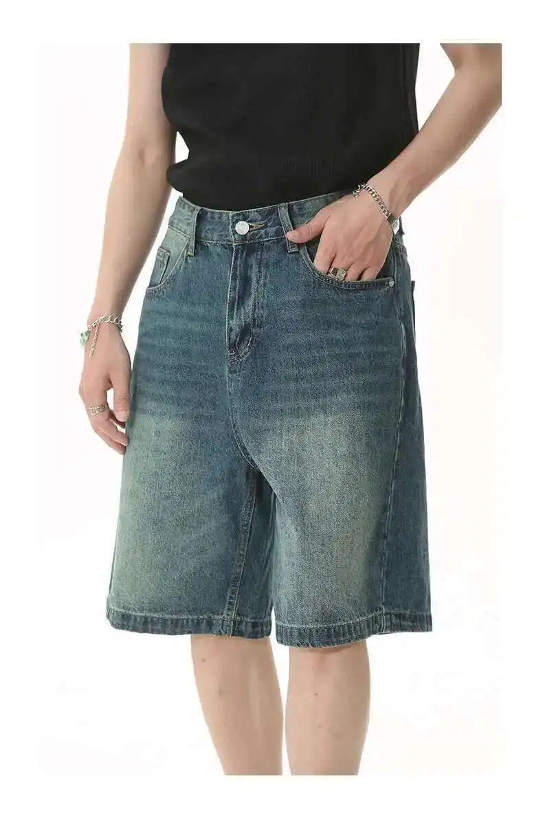 IEFB Summer Men's Casual Jeans Shorts Loose Mid High Waist Fashion Knee Lenght Denim Short Pants Vintage Male New Korean 9A8588 65 Sba0105bcdb5d4c2e8488f056ddf586fdW