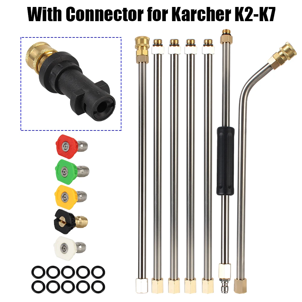 

For Karcher K Series Extension Wand Nozzle With 5 Quick Nozzles Roof Cleaner Water Spray Lance Powerful Car Washer Metal Jet