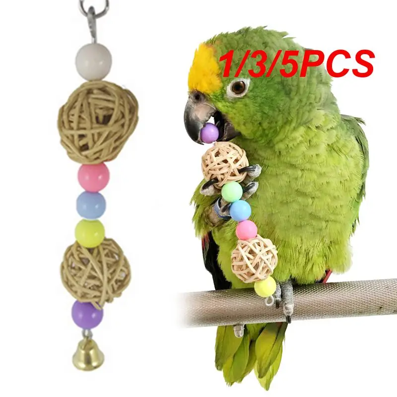 

1/3/5PCS Parrot Pet Bird Chew Cages Hang Toy Wood Rope Cave Ladder Chew Toy Colors High Quality Rat Mouse Beaded Twisted toy