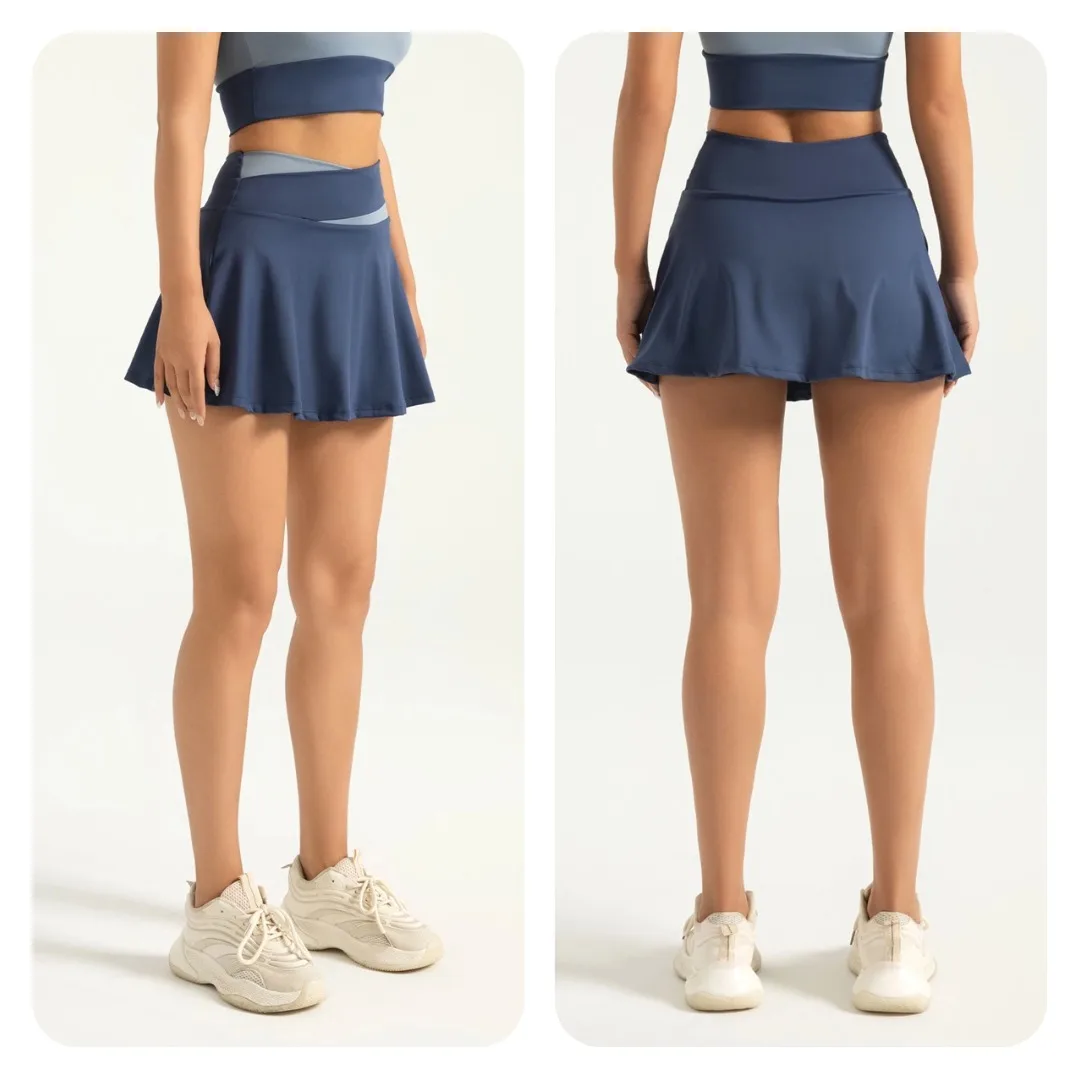 MIML Nude Feel Sports Mini Skirt Anti-Light Splice Fake Two-Piece Running Fitness Short Skirt for Women 2026 New 23 Sba0518c88e5e424196ec3c5fd9a7c73db