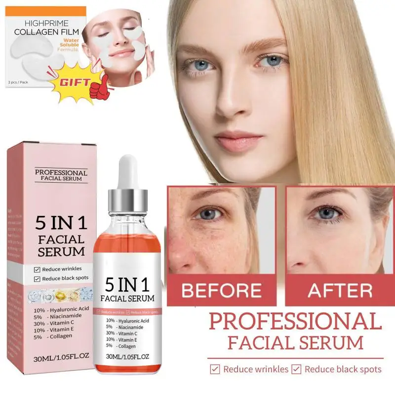 5 In 1 Face Serum Moisturizing Whitening Anti Wrinkle Aging Hyaluronic Acid Facial Serum Shrink Pores Skin Care Get Gift Free
5 In 1 Face Serum Moisturizing Whitening Anti Wrinkle Aging Hyaluronic Acid Facial Serum Shrink Pores Skin Care Get Gift Free