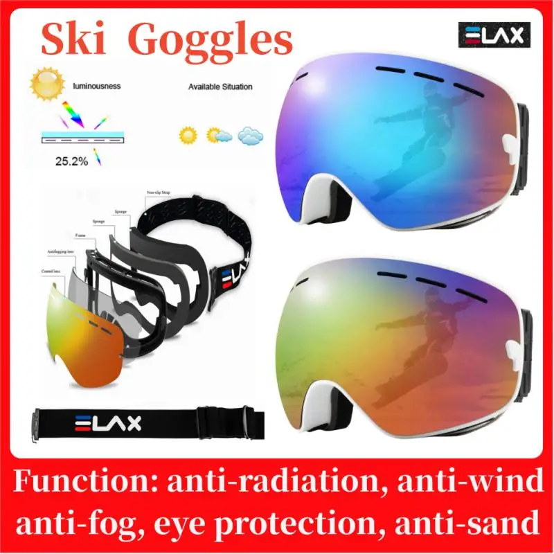 

Профессиональные лыжные очки для мужчин и женщин, незапотевающие цилиндрические лыжные очки с УФ-защитой, зимние спортивные очки для сноуборда и лыж для взрослых