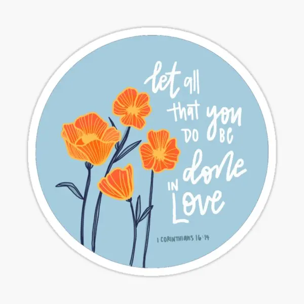 1 Corinthians 16 14 5PCS Stickers for Wall Car Print Laptop Kid Water Bottles Decorations Window Cute Home Room Luggage Bumper
1 Corinthians 16 14 5PCS Stickers for Wall Car Print Laptop Kid Water Bottles Decorations Window Cute Home Room Luggage Bumper