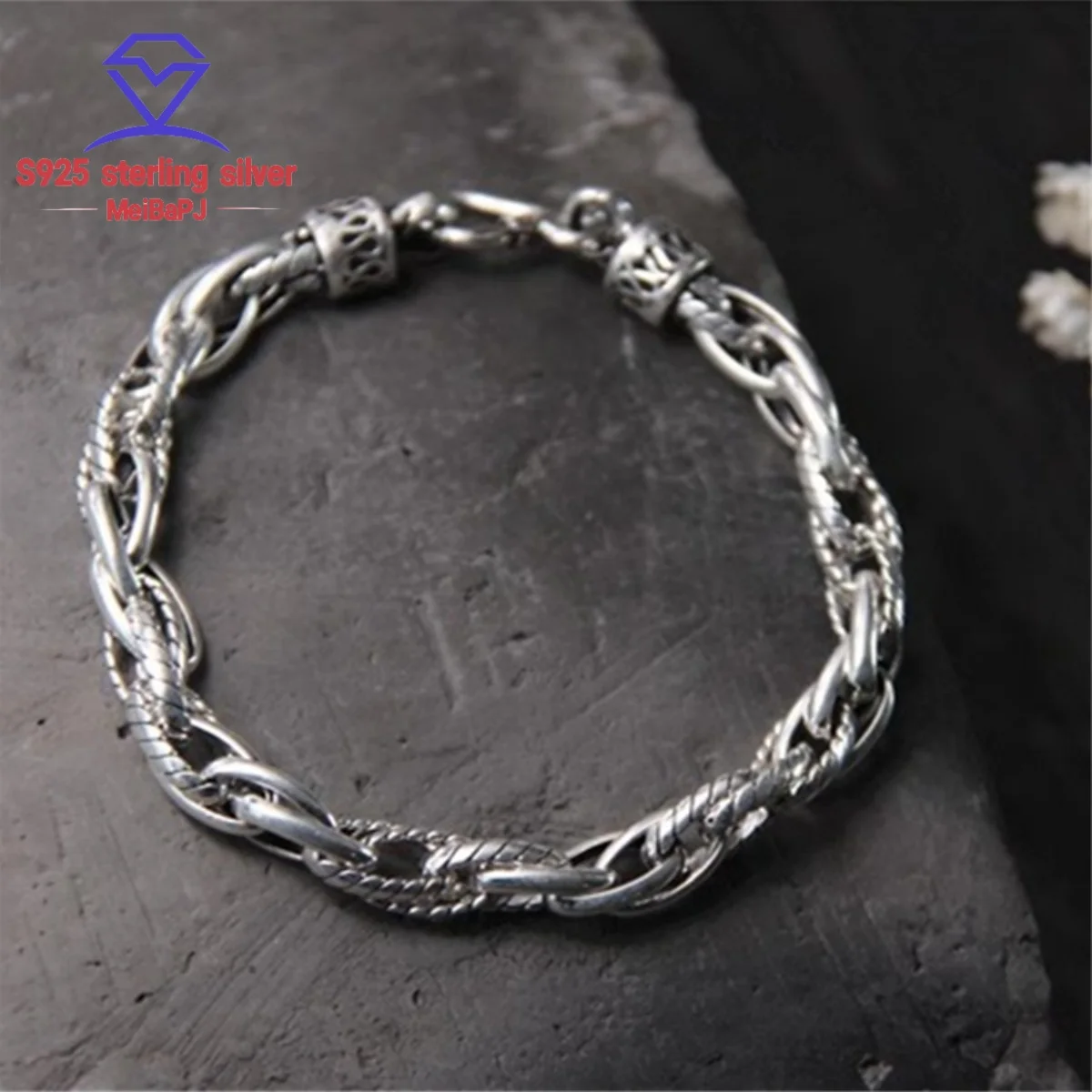MeiBa PJ S925 sterling silver Fried Dough Twists Handsome Fashionable party Jewelry for men and women Free Shipping
MeiBa PJ S925 sterling silver Fried Dough Twists Handsome Fashionable party Jewelry for men and women Free Shipping