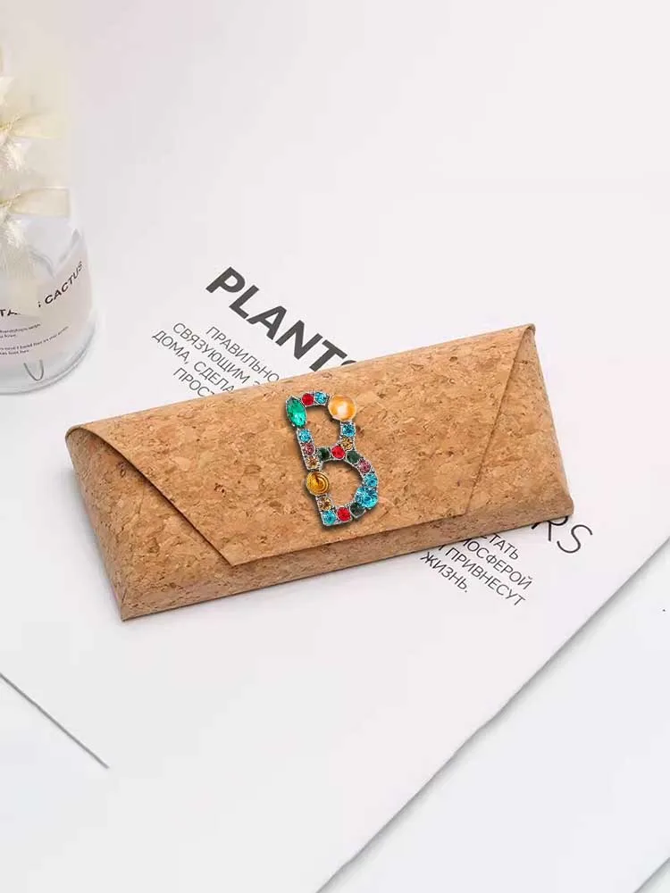 

Customized Women's Eyewear Cases Durable PU Leather Anti-Pressure Personalized Customer NameMetallic Letter: Pinkish Tinge Art