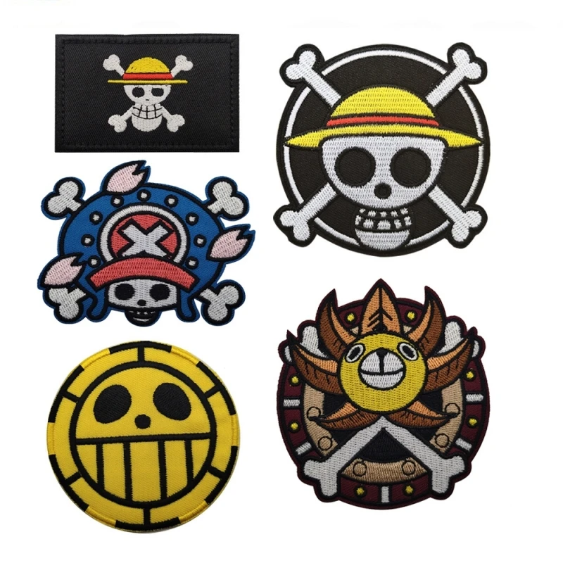 

Halloween Cartoon Embroidered Hook&loop Patch Pirate Morale Badges Backpack Decoration Sticker Tactical Armband Iron on Patches