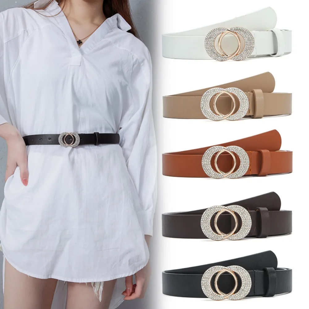 Women Vintage Wild Skirt Ladies Dress Belts Rhinestone Leather Belt Double Ring Buckle Waistband Pants Bands
Women Vintage Wild Skirt Ladies Dress Belts Rhinestone Leather Belt Double Ring Buckle Waistband Pants Bands