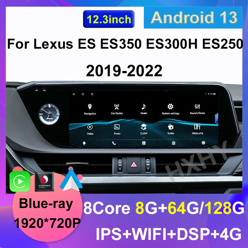 

Android 13 Qualcomm 8+128G Auto Carplay For Lexus ES ES200 ES300H ES250 ES350 Car Dvd Player Navigation Multimedia Stereo