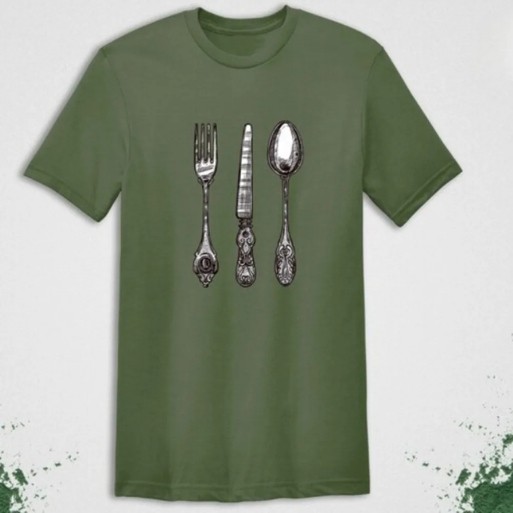 Retro Cutlery T-Shirt Vintage Fork Chef Tee Foodie TShirt Food Lovers Short-sleeve Gastronome Blouse Women Casual Cotton Tops
Retro Cutlery T-Shirt Vintage Fork Chef Tee Foodie TShirt Food Lovers Short-sleeve Gastronome Blouse Women Casual Cotton Tops