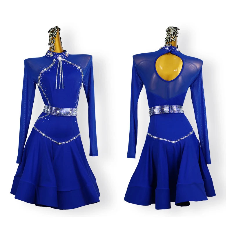 New Blue Latin Dance Professional Competition Dress Long Sleeve Sexy Samba Show Clothes Practice Wear Costume Ladies Short Skirt
New Blue Latin Dance Professional Competition Dress Long Sleeve Sexy Samba Show Clothes Practice Wear Costume Ladies Short Skirt