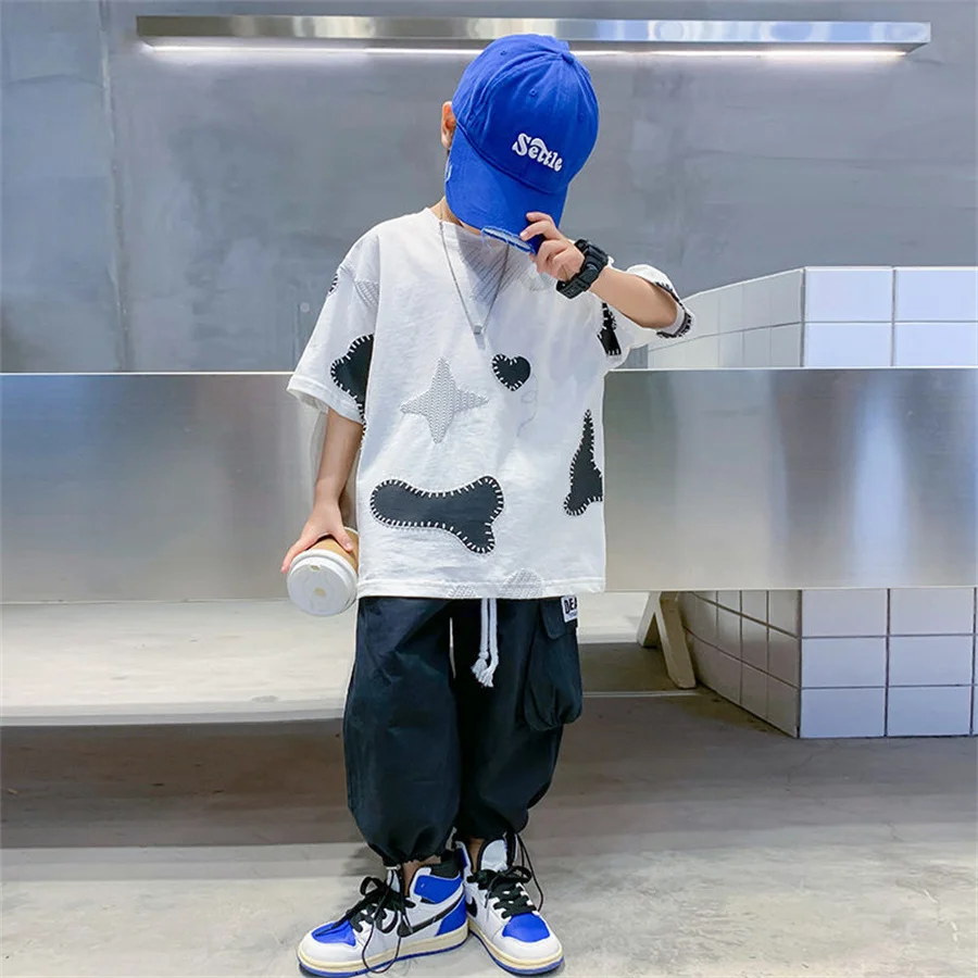 Summer Boys Clothes Sets Cotton T Shirt and Shorts 2Pcs Kids Tracksuit Casual Children Clothing Big Boy Sports Suit 3-14 Years
Summer Boys Clothes Sets Cotton T Shirt and Shorts 2Pcs Kids Tracksuit Casual Children Clothing Big Boy Sports Suit 3-14 Years