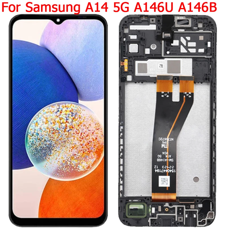 Для Samsung A14 5G, ЖК-дисплей с рамкой 6,6 дюйма SM-A146B A146U A146P A14, сменный ЖК-экран
Для Samsung A14 5G, ЖК-дисплей с рамкой 6,6 дюйма SM-A146B A146U A146P A14, сменный ЖК-экран