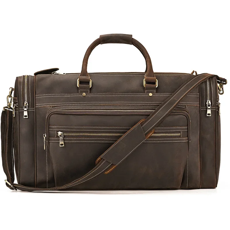 Men Genuine Leather 24 inch Travel Bags Real Cow Leather Overnight Bags Big Hand Luggage Bag Male Business Trip Weekend Tote
Men Genuine Leather 24 inch Travel Bags Real Cow Leather Overnight Bags Big Hand Luggage Bag Male Business Trip Weekend Tote