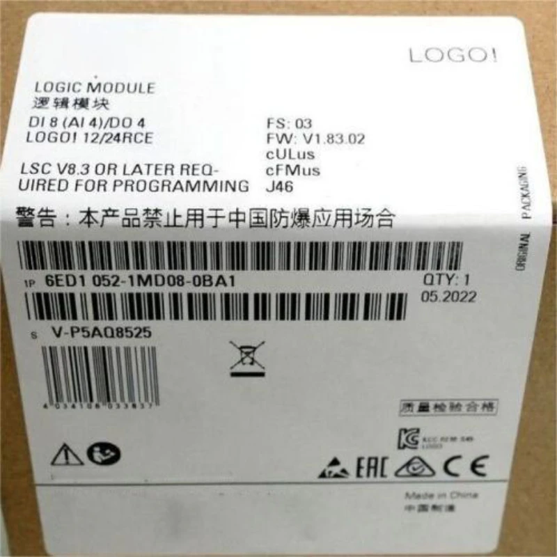 

New 1-piece logic module display screen 6ED10 52-1MD08-0BA0 6ED1 052-1MD08-0BA0 Quick delivery warranty for one year