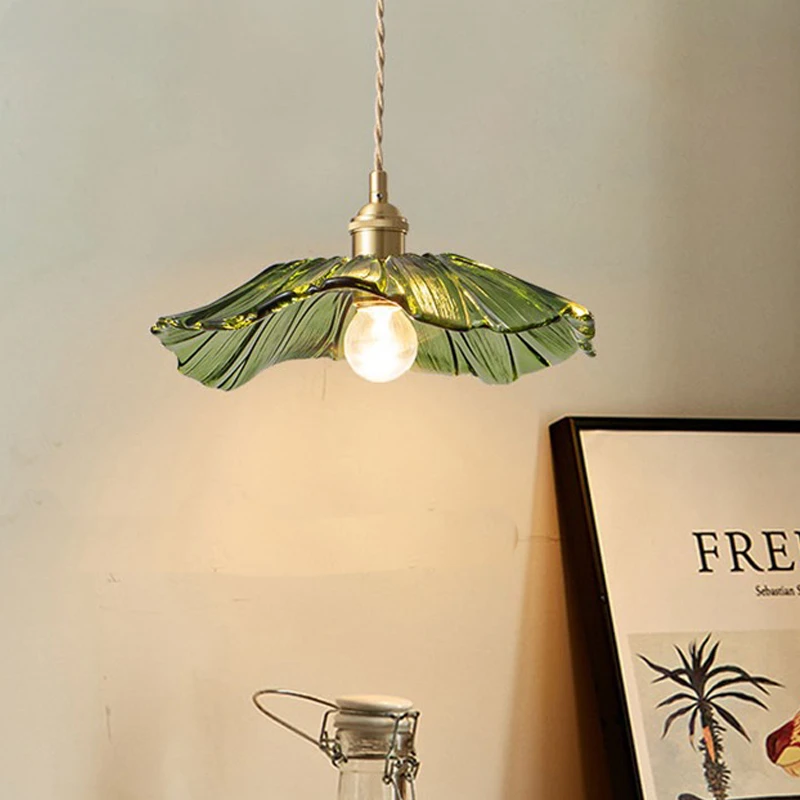 Nordic Simple Japanese Pendant Light Restaurant Entrance Balcony Bay Window Aisle Lotus Leaf Shape Copper Glass Chandelier Lamps
Nordic Simple Japanese Pendant Light Restaurant Entrance Balcony Bay Window Aisle Lotus Leaf Shape Copper Glass Chandelier Lamps