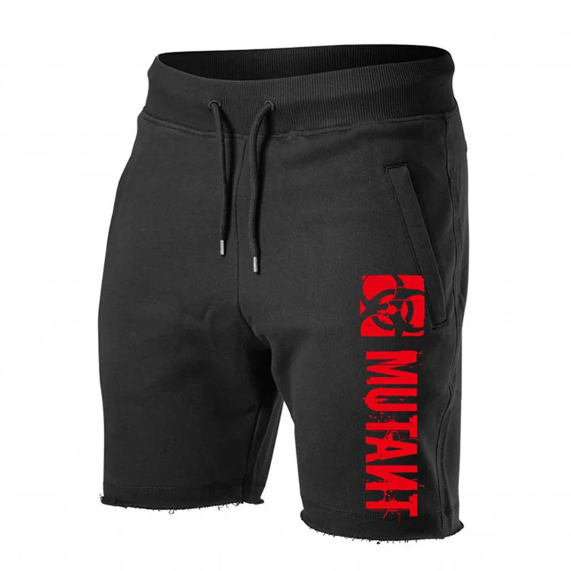 

Cotton Casual Shorts Men Gym Fitness Bodybuilding Bermuda Summer Stylish Print Short Pants Bottoms Male Running Sport Clothing