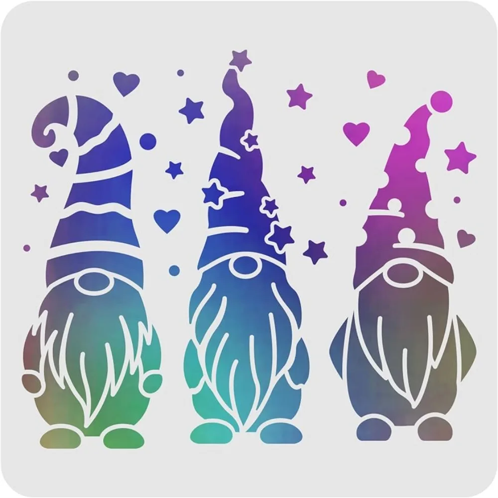 3 Gnomes Stencils Decoration Template 11.8x11.8 inch Plastic Gnome With Hats Drawing Painting Stencils Square Reusable Christmas
3 Gnomes Stencils Decoration Template 11.8x11.8 inch Plastic Gnome With Hats Drawing Painting Stencils Square Reusable Christmas