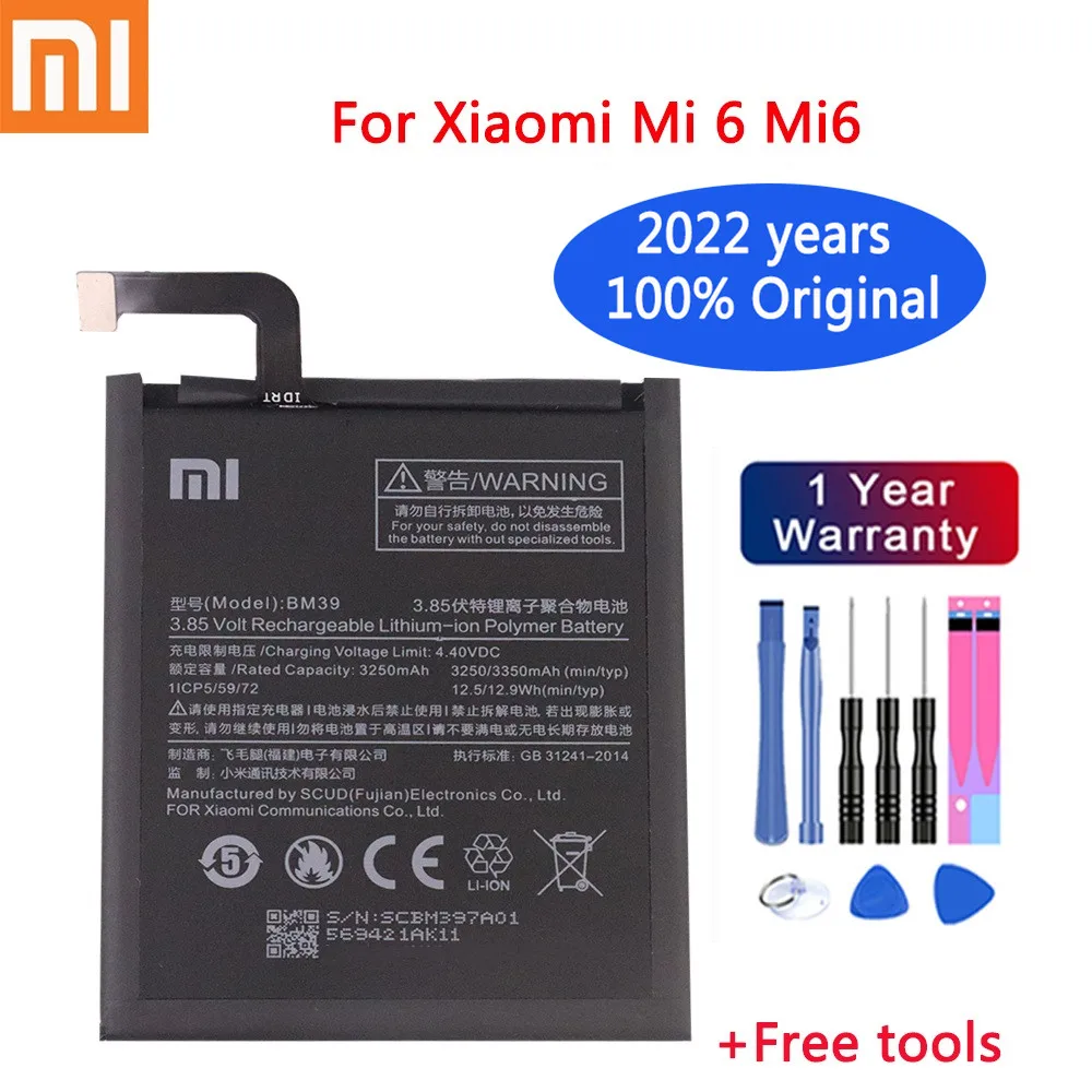 2022 Years BM39 Original Phone Battery For Xiaomi Mi 6 Mi6 3250mAh Mobile Phone Battery Free Tools
2022 Years BM39 Original Phone Battery For Xiaomi Mi 6 Mi6 3250mAh Mobile Phone Battery Free Tools