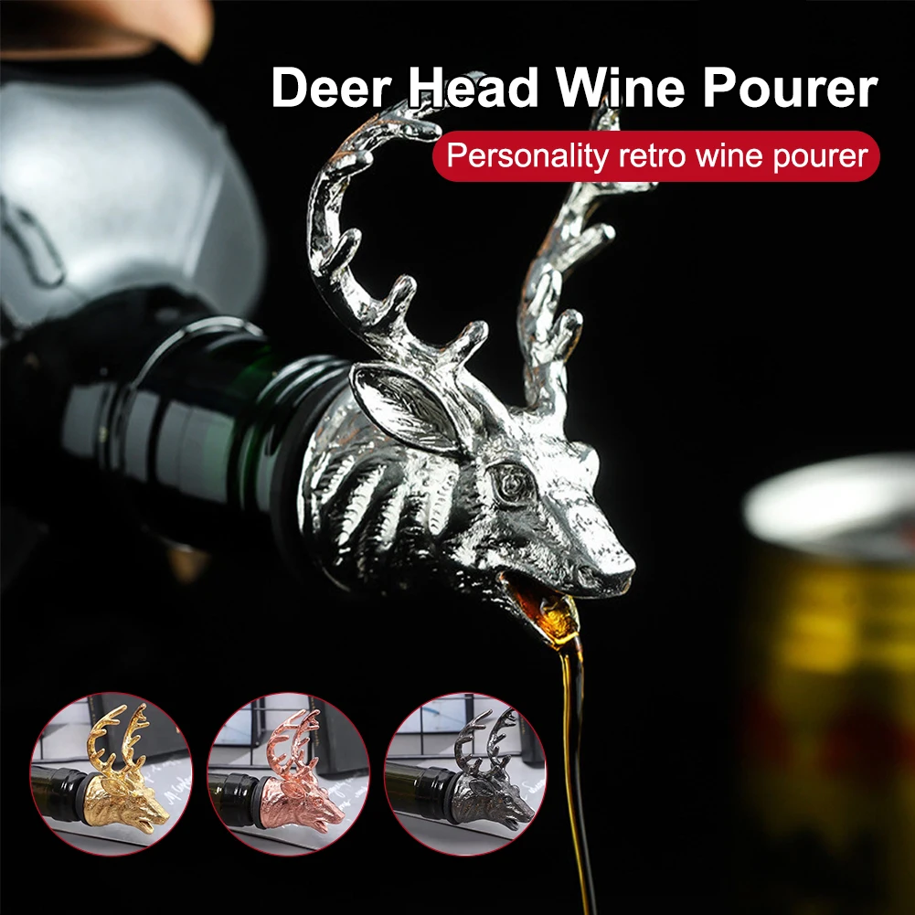 Deer Head Wine Pourer Zinc Alloy Stainless Steel Stopper Wine Pourer Spout Leakproof Christmas for Bar Home Restaurant Cocktail
Deer Head Wine Pourer Zinc Alloy Stainless Steel Stopper Wine Pourer Spout Leakproof Christmas for Bar Home Restaurant Cocktail