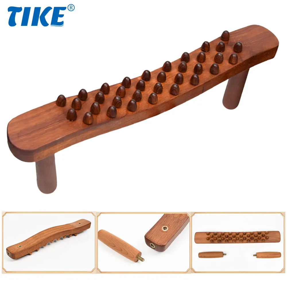 

Guasha Wood Stick Tools Wooden Therapy Scraping Lymphatic Drainage Massager, 34 Beads Point Treatment Gua Sha Tools for Back Leg