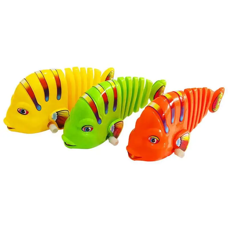 

kids Clockwork Wind up Toy colorful Plastic Wind Up swing cartoon fish Swinging Parent child Interactive Cartoon Wiggle Fish Toy